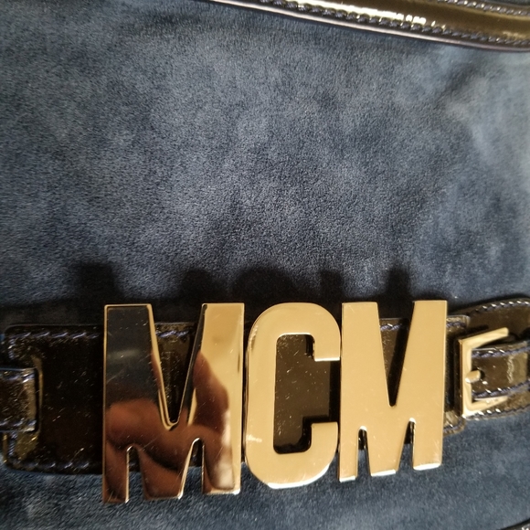 Rare MCM super blue suede 2 way bag - Picture 3 of 16